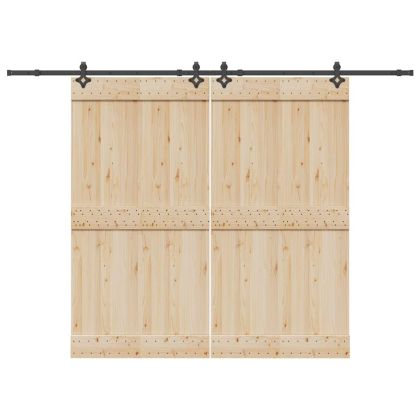 Комплект механизъм за плъзгаща врата, 305 см, стомана, черен