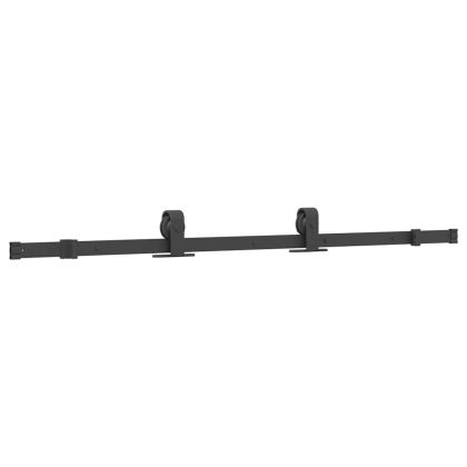 Комплект механизъм за плъзгаща врата, 152,5 см, стомана, черен