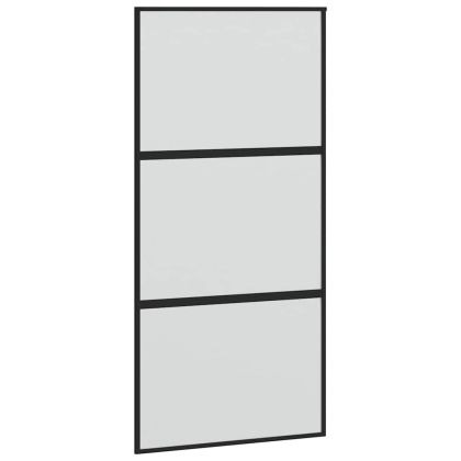 Плъзгаща се врата с комплект обков Черно 102,5x205 cm