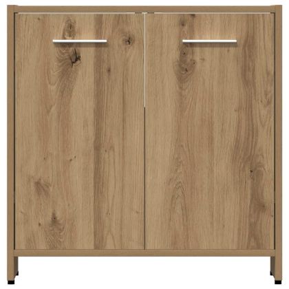 Комплект мебели за баня от 4 части Дъб артизан инженерно дърво