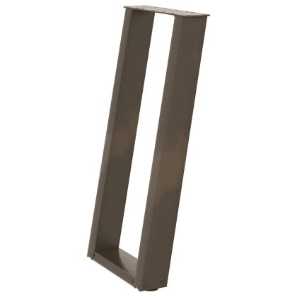 Крака за конзолна маса, U-образни, 2 бр., естествена стомана, 38 x (72-73) см, стомана