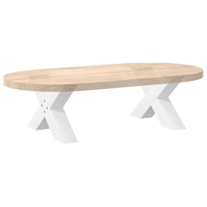 Крака за масичка за кафе, X-образни, 2 бр., бели, 50 x (30-31) см, стомана