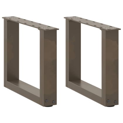 Крака за масичка за кафе, U-образни, 2 бр., естествена стомана, 30 x (30-31) см, стомана