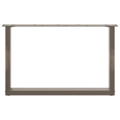 Крака за масичка за кафе, U-образни, 2 бр., естествена стомана, 70 x (42-43) см, стомана