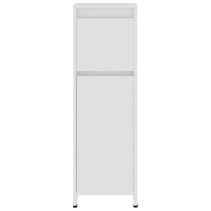 Комплект мебели за баня от 4 части, бял, инженерно дърво