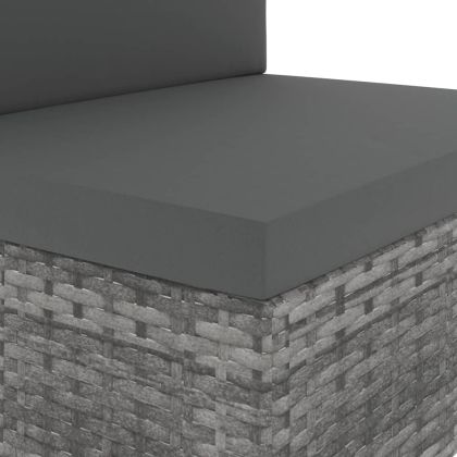 Градински комплект за отдих, 10 части, полиратан, сив