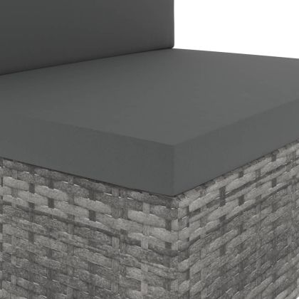 Градински комплект за отдих, 8 части, полиратан, сив