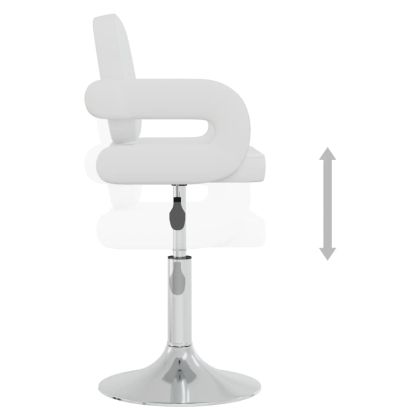 Въртящи се трапезни столове, 6 бр, бели, изкуствена кожа
