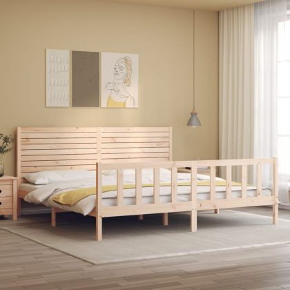 Рамка за легло с табла Super King Size дърво масив
