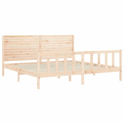 Рамка за легло с табла Super King Size дърво масив
