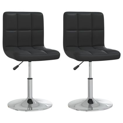 Трапезни столове, 2 бр, черни, изкуствена кожа
