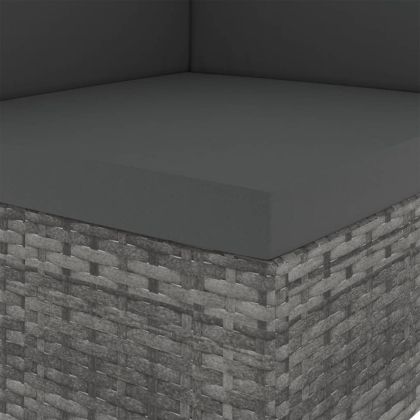 Модулен ъглов диван, полиратан, сив