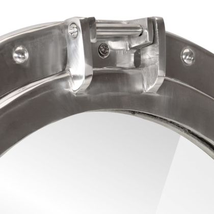 Огледало за стена с илюминатор Ø50 см алуминий и стъкло