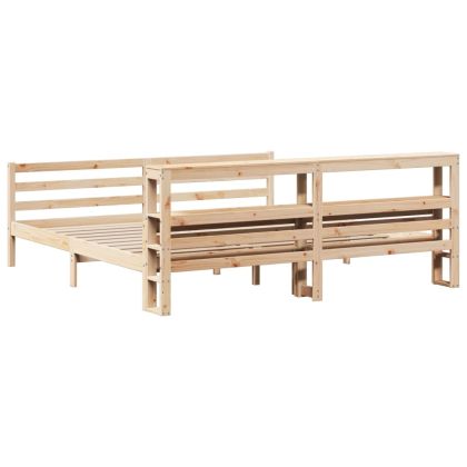 Рамка за легло с табла, 200x200 см, бор масив