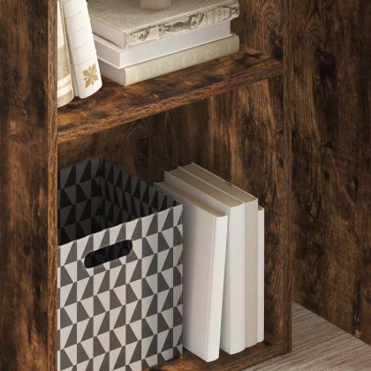 Библиотека, опушен дъб, 40x30x77 см, инженерно дърво