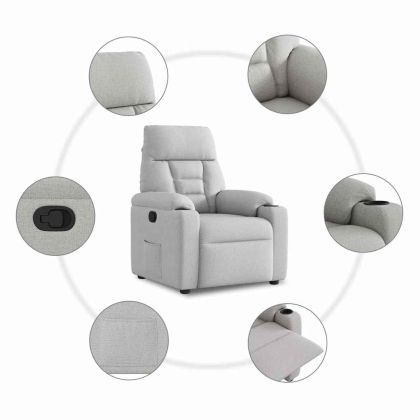 Recliner Chair Cloud Grey Fabric