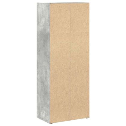Библиотека, бетонно сива, 40x24x102 см, инженерно дърво