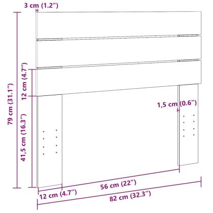 табла за глава 80 cm Дъб от масивна дървесина