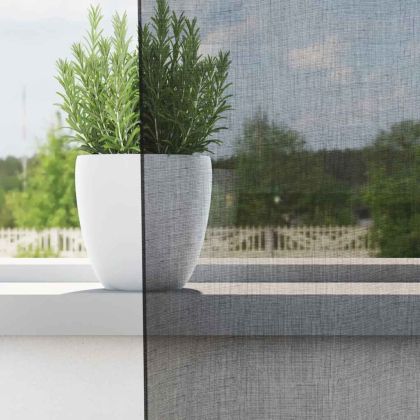 Пердета от воал с прът джобове, 2 бр, черно