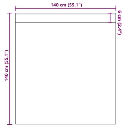 Пердета от воал с прът джобове, 2 бр, черно
