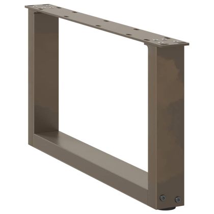 Крака за масичка за кафе, U-образни, 2 бр., естествена стомана, 70 x (30-31) см, стомана