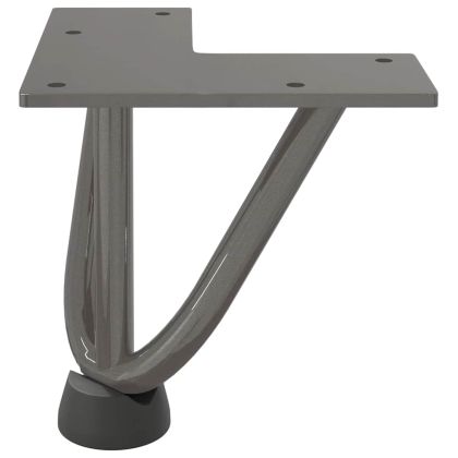 Крака тип „фиба“ за масичка за кафе, 4 бр., естествена стомана, 10 см, масивна стомана