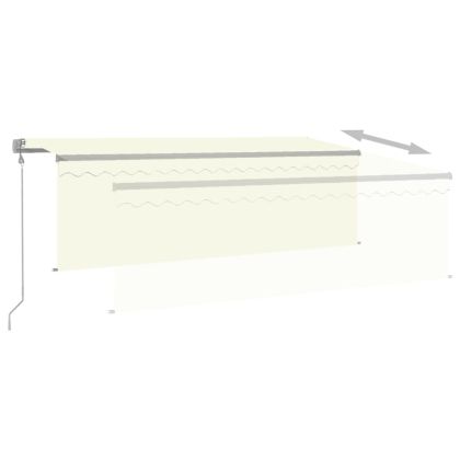 Автоматичен сенник с щора, LED и сензор за вятър, 4x3 м, кремав