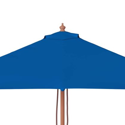 Градински чадър с дървен прът, син, 150x200 см