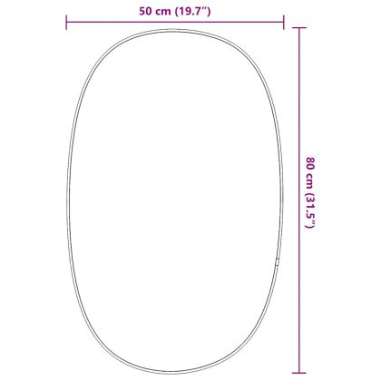 Стенно огледало сребро 80x50 см овално