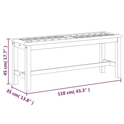 Градинска пейка, 110 cм, масив акациево дърво