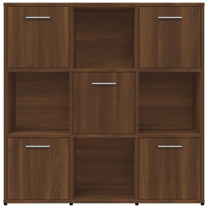 Библиотека, кафяв дъб, 90x30x90 см, инженерно дърво