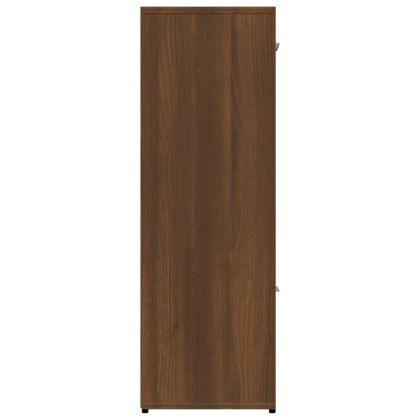 Библиотека, кафяв дъб, 90x30x90 см, инженерно дърво