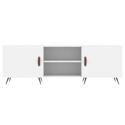 ТВ шкаф, бял, 150x30x50 см, инженерно дърво