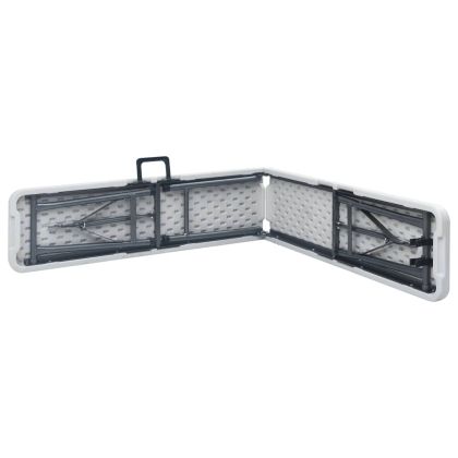 Сгъваеми градински пейки, 2 бр, 180 см, HDPE, бели