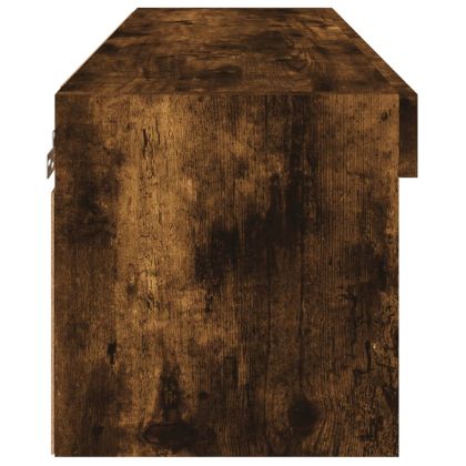 ТВ шкаф с LED осветление, опушен дъб, 80x30x30 см