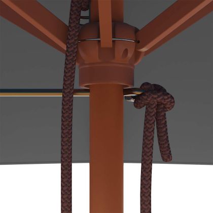 Градински чадър с дървен прът, 150x200 см, антрацит