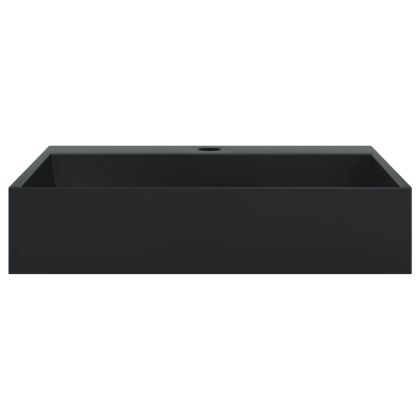 Мивка, 50x38x11 см, минерална/мраморна отливка, черен мат
