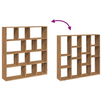 Библиотека, дъб артизан, 132x29x141,5 см, инженерно дърво