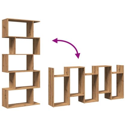 Разделител за стая / библиотека 5 нива дъб артизан 70x24x161 см