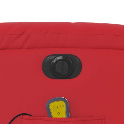 Електрически масажен реклайнер стол, червен, изкуствена кожа