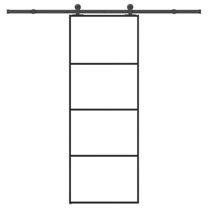 Плъзгаща се врата с обков 76x205 см ESG стъкло и алуминий