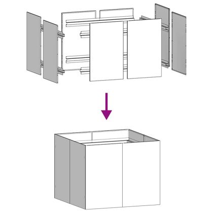 Кашпа, черна, 100x100x80 см, стомана
