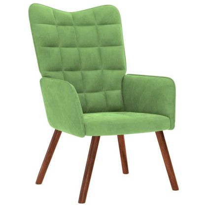 Релакс стол, светлозелен, кадифе