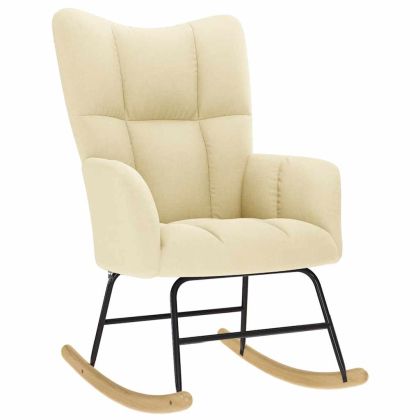 Люлеещ се стол с табуретка за крака, син, плат