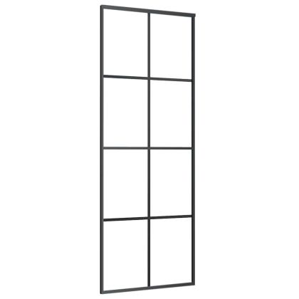 Плъзгаща се врата с обков черна 76x205 см ESG стъкло