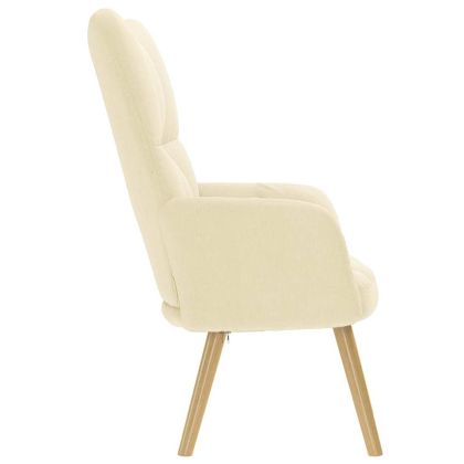 Релакс стол, кремав, текстил