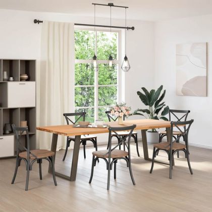 Крака за трапезна маса, U-образни, 2 бр., естествена стомана, 80 x (72-73) см, стомана