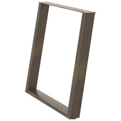 Крака за трапезна маса, U-образни, 2 бр., естествена стомана, 80 x (72-73) см, стомана