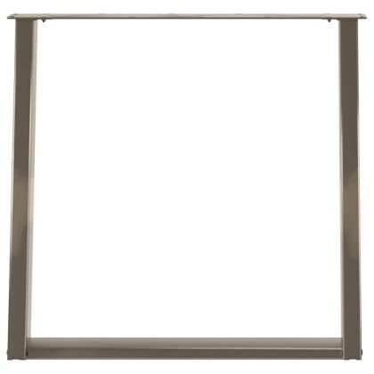 Крака за трапезна маса, U-образни, 2 бр., естествена стомана, 80 x (72-73) см, стомана