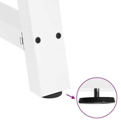 Крака за масичка за кафе, А-образни, 2 бр., бели, 30 x (30-31) см, стомана